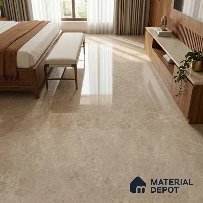 Marble Wall & Floor Tile TL 11485 Brown 6 ft x 4 ft Glossy Finish Vitrified Tile - 9 mm | 4 Random Designs | Suitable For Living Room, Bedroom, Bathroom | Adhesive and Spacers Must be Used During Installation