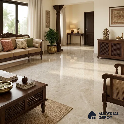 Marble Wall & Floor Tile TL 11485 Brown 6 ft x 4 ft Glossy Finish Vitrified Tile - 9 mm | 4 Random Designs | Suitable For Living Room, Bedroom, Bathroom | Adhesive and Spacers Must be Used During Installation