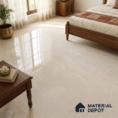 Large Format Marble Floor & Wall Tile TL 11491 B Dream Onyx Pearl 6 ft x 4 ft Vitrified Glossy Finish - 9 mm | 4 Random Design | Suitable for Living Room, Bedroom, Dining & Office | Adhesive and Spacers Must be Used During Installation