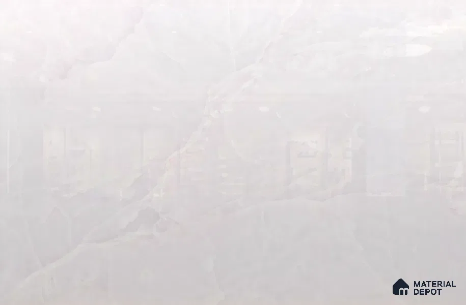 Large Format Marble Floor & Wall Tile TL 11491 Dream Onyx Bianco 6 ft x 4 ft Vitrified Glossy Finish - 9 mm | 4 Random Design | Suitable for Living Room, Bedroom, Dining & Office | Adhesive and Spacers Must be Used During Installation
