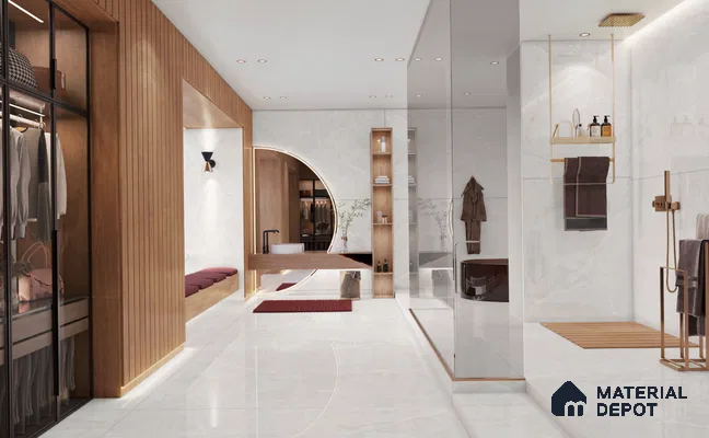 Large Format Marble Floor & Wall Tile TL 11491 Dream Onyx Bianco 6 ft x 4 ft Vitrified Glossy Finish - 9 mm | 4 Random Design | Suitable for Living Room, Bedroom, Dining & Office | Adhesive and Spacers Must be Used During Installation