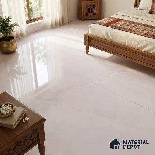 Large Format Marble Floor & Wall Tile TL 11491 Dream Onyx Bianco 6 ft x 4 ft Vitrified Glossy Finish - 9 mm | 4 Random Design | Suitable for Living Room, Bedroom, Dining & Office | Adhesive and Spacers Must be Used During Installation