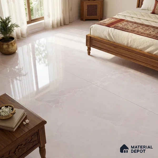 Large Format Marble Floor & Wall Tile TL 11491 Dream Onyx Bianco 6 ft x 4 ft Vitrified Glossy Finish - 9 mm | 4 Random Design | Suitable for Living Room, Bedroom, Dining & Office | Adhesive and Spacers Must be Used During Installation