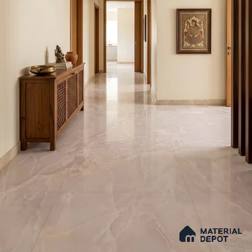 Large Format Marble Floor & Wall Tile TL 11491 Dream Onyx Bianco 6 ft x 4 ft Vitrified Glossy Finish - 9 mm | 4 Random Design | Suitable for Living Room, Bedroom, Dining & Office | Adhesive and Spacers Must be Used During Installation