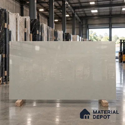 Large Format Marble Floor & Wall Tile TL 11494 B Nioz Olive Grey 6 ft x 4 ft Vitrified Glossy Finish - 9 mm | 4 Random Design | Suitable for Living Room, Bedroom, Dining & Office | Adhesive and Spacers Must be Used During Installation