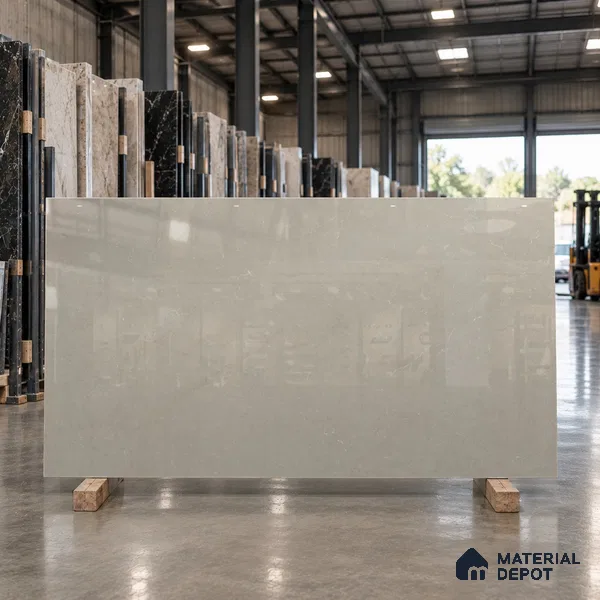 Large Format Marble Floor & Wall Tile TL 11494 B Nioz Olive Grey 6 ft x 4 ft Vitrified Glossy Finish - 9 mm | 4 Random Design | Suitable for Living Room, Bedroom, Dining & Office | Adhesive and Spacers Must be Used During Installation