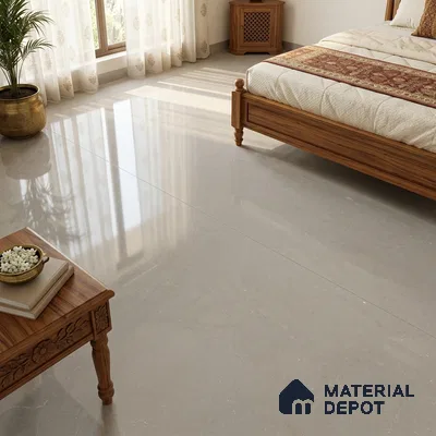 Large Format Marble Floor & Wall Tile TL 11494 B Nioz Olive Grey 6 ft x 4 ft Vitrified Glossy Finish - 9 mm | 4 Random Design | Suitable for Living Room, Bedroom, Dining & Office | Adhesive and Spacers Must be Used During Installation