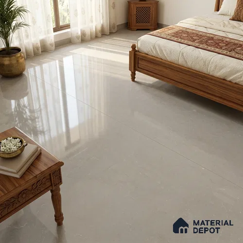 Large Format Marble Floor & Wall Tile TL 11494 B Nioz Olive Grey 6 ft x 4 ft Vitrified Glossy Finish - 9 mm | 4 Random Design | Suitable for Living Room, Bedroom, Dining & Office | Adhesive and Spacers Must be Used During Installation