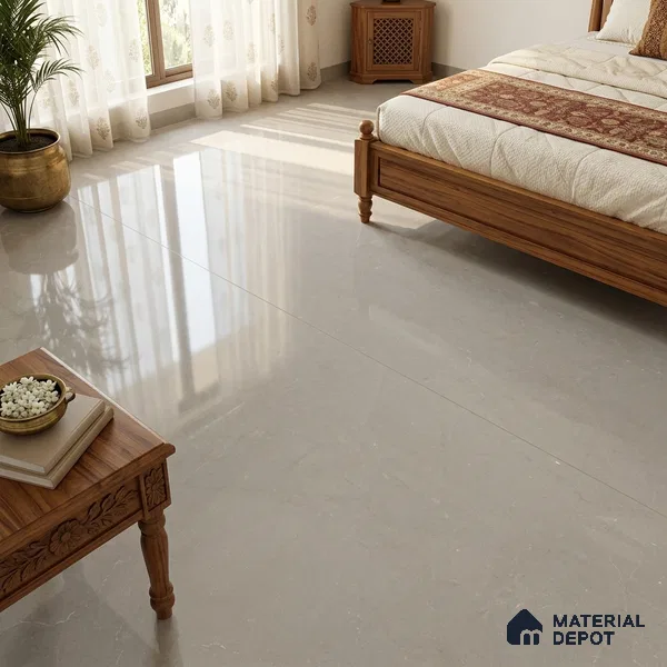 Large Format Marble Floor & Wall Tile TL 11494 B Nioz Olive Grey 6 ft x 4 ft Vitrified Glossy Finish - 9 mm | 4 Random Design | Suitable for Living Room, Bedroom, Dining & Office | Adhesive and Spacers Must be Used During Installation