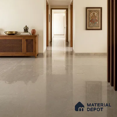 Large Format Marble Floor & Wall Tile TL 11494 B Nioz Olive Grey 6 ft x 4 ft Vitrified Glossy Finish - 9 mm | 4 Random Design | Suitable for Living Room, Bedroom, Dining & Office | Adhesive and Spacers Must be Used During Installation