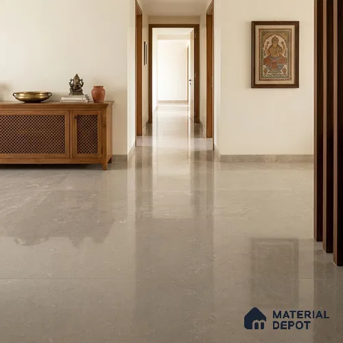 Large Format Marble Floor & Wall Tile TL 11494 B Nioz Olive Grey 6 ft x 4 ft Vitrified Glossy Finish - 9 mm | 4 Random Design | Suitable for Living Room, Bedroom, Dining & Office | Adhesive and Spacers Must be Used During Installation