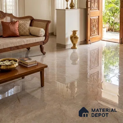 Marble Wall & Floor Tile TL 11499 Brown 6 ft x 4 ft Glossy Finish Vitrified Tile - 9 mm | 3 Random Designs | Suitable For Living Room, Bedroom, Bathroom