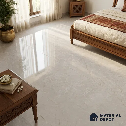 Large Format Marble Floor & Wall Tile TL 11500 B Stillstone Smoke 6 ft x 4 ft Vitrified Glossy Finish - 9 mm | 4 Random Design | Suitable for Living Room, Bedroom, Dining & Office | Adhesive and Spacers Must be Used During Installation