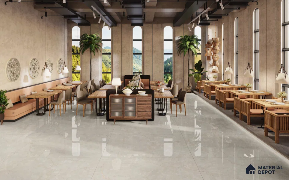 Large Format Marble Floor & Wall Tile TL 11500 C Stillstone Verde 6 ft x 4 ft Vitrified Glossy Finish - 9 mm | 4 Random Design | Suitable for Living Room, Bedroom, Dining & Office | Adhesive and Spacers Must be Used During Installation
