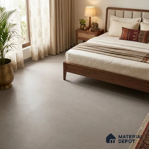 Large Format Marble Floor & Wall Tile TL 11505 C Barestone Smoke 6 ft x 4 ft Vitrified Rustic Matte Finish - 9 mm | 4 Random Design | Suitable for Living Room, Bedroom, Dining & Office