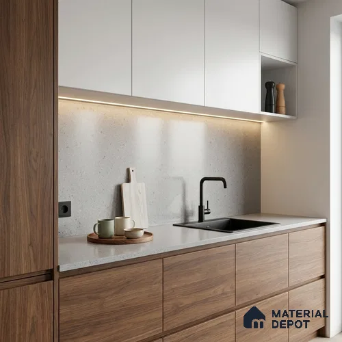 Terrazzo Kitchen Counter Top Slab TL 11508 B Mozeco Iron 8 ft x 3 ft Full Body Digimatt Finish - 15 mm | Suitable for Table Top & Window Frame | Adhesive and Spacers Must be Used During Installation