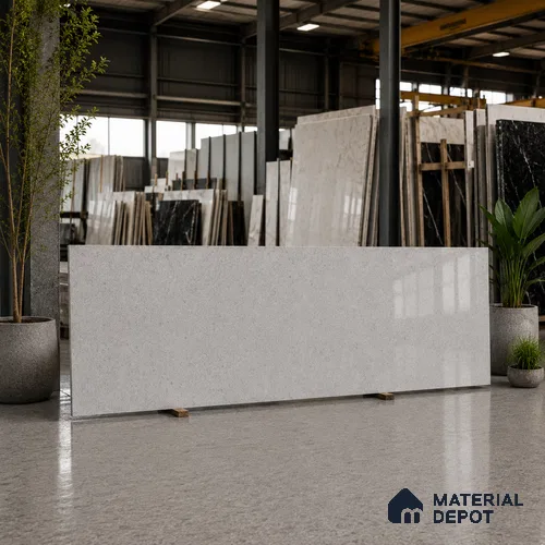 Terrazzo Kitchen Counter Top Slab TL 11508 Mozeco Iron 8 ft x 3 ft Full Body Glossy Finish - 15 mm | Suitable for Table Top & Window Frame | Adhesive and Spacers Must be Used During Installation