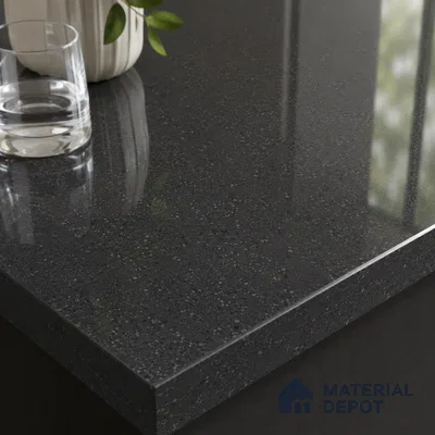 Terrazzo Kitchen Counter Top Slab TL 11509 Mozeco Midnight 8 ft x 3 ft Full Body Glossy Finish - 15 mm | Suitable for Table Top & Window Frame | Adhesive and Spacers Must be Used During Installation