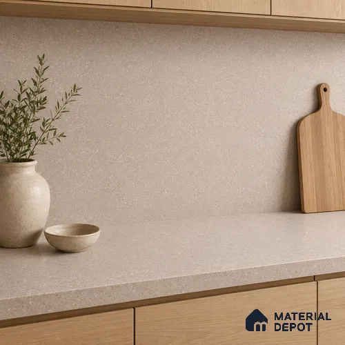 Terrazzo Kitchen Counter Top Slab TL 11511 B Mozeco Tuskan 8 ft x 3 ft Full Body Digimatt Finish - 15 mm | Suitable for Table Top & Window Frame | Adhesive and Spacers Must be Used During Installation