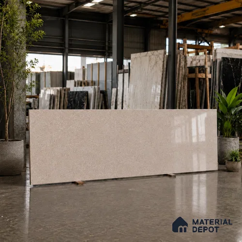 Terrazzo Kitchen Counter Top Slab TL 11511 Mozeco Tuskan 8 ft x 3 ft Full Body Glossy Finish - 15 mm | Suitable for Table Top & Window Frame | Adhesive and Spacers Must be Used During Installation