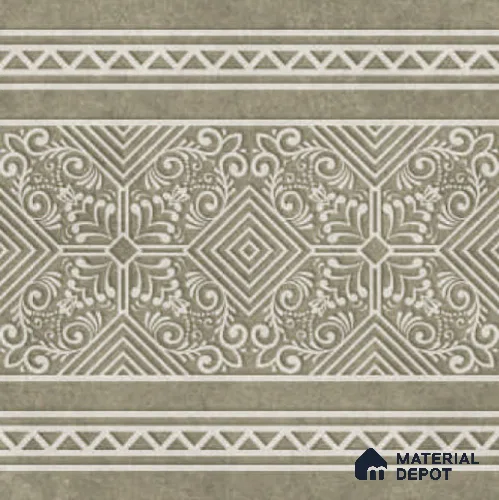 Moroccan Carpet Floor TL 11514 B Levels Forest Border 8 inc x 8 inc Anti Skid Vitrified Whitebody Digimatt Finish - 8 mm | Suitable for Living Room,Bedroom,Dining & Kitchen | Minimum 3 mm Spacer is Mandatory
