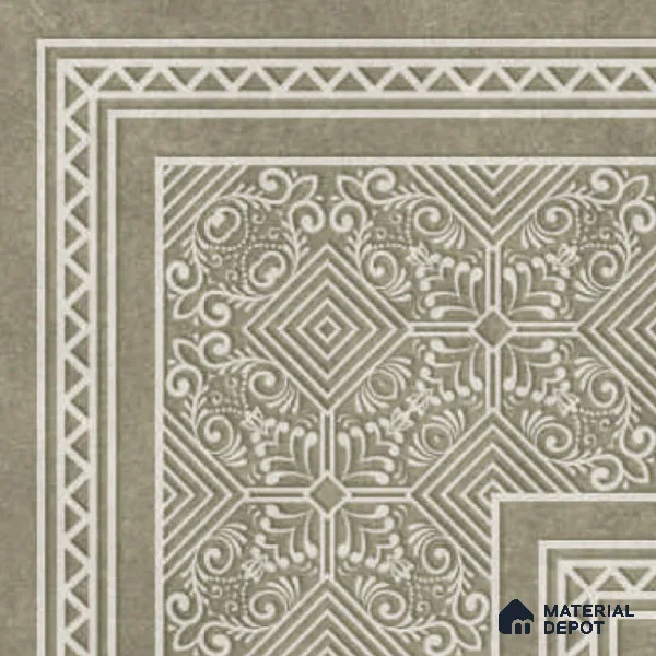 Moroccan Carpet Floor TL 11514 Levels Forest Corner 8 inc x 8 inc Anti Skid Vitrified Whitebody Digimatt Finish - 8 mm | Suitable for Living Room,Bedroom,Dining & Kitchen | Minimum 3 mm Spacer is Mandatory