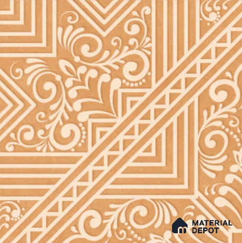 Moroccan Carpet Floor & Wall TL 11515 C Levels Marigold Center 8 inc x 8 inc Anti Skid Vitrified Whitebody Digimatt Finish - 8 mm | Suitable for Living Room,Bedroom,Dining & Kitchen | Minimum 3 mm Spacer is Mandatory