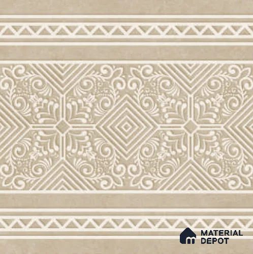 Moroccan Carpet Floor TL 11517 B Levels Sand Border 8 inc x 8 inc Anti Skid Vitrified Whitebody Digimatt Finish - 8 mm | Suitable for Living Room,Bedroom,Dining & Kitchen | Minimum 3 mm Spacer is Mandatory