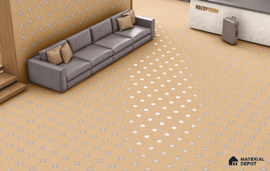 Subway Floor & Wall Tile TL 11526 E Retro Latte 8 inc x 8 inc Anti Skid Vitrified Whitebody Digimatt Finish - 8.5 mm | Suitable for Kitchen & Bathroom | Minimum 3 mm Spacer is Mandatory