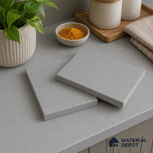 Marble Kitchen Counter Top Slab TL 11528 B Balistone Ash 8 ft x 3 ft Full Body Matte Finish - 15 mm | Suitable for Table Top & Window Frame | Adhesive and Spacers Must be Used During Installation