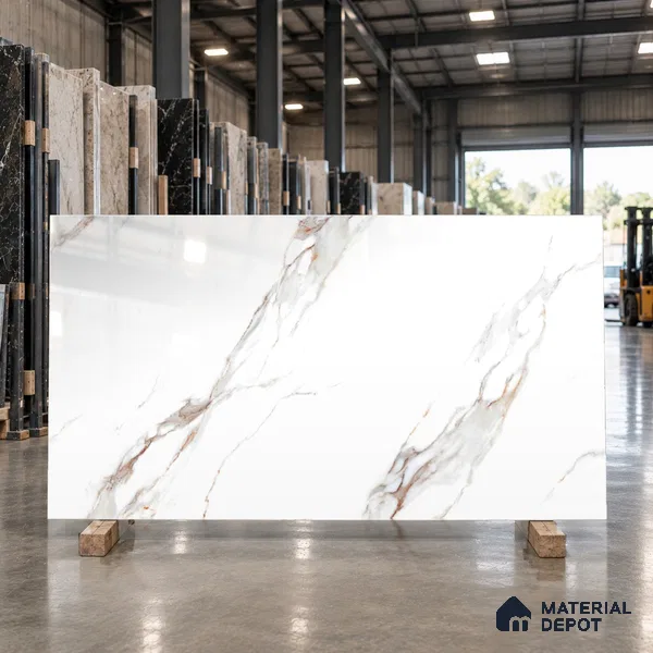 TL 11537 Carrara Monet Endless 6 ft x 4 ft Glossy Vitrified Tile - 15 mm | Adhesive and Spacers Must be Used During Installation