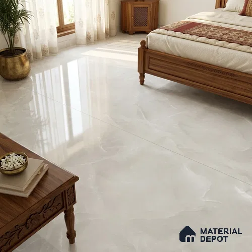 TL 11538 Onyx Gris Endless 6 ft x 4 ft Glossy Vitrified Tile - 15 mm | Adhesive and Spacers Must be Used During Installation