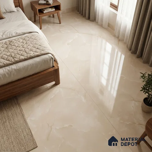 TL 11539 Onyx Pale Endless 6 ft x 4 ft Glossy Vitrified Tile - 15 mm | Adhesive and Spacers Must be Used During Installation
