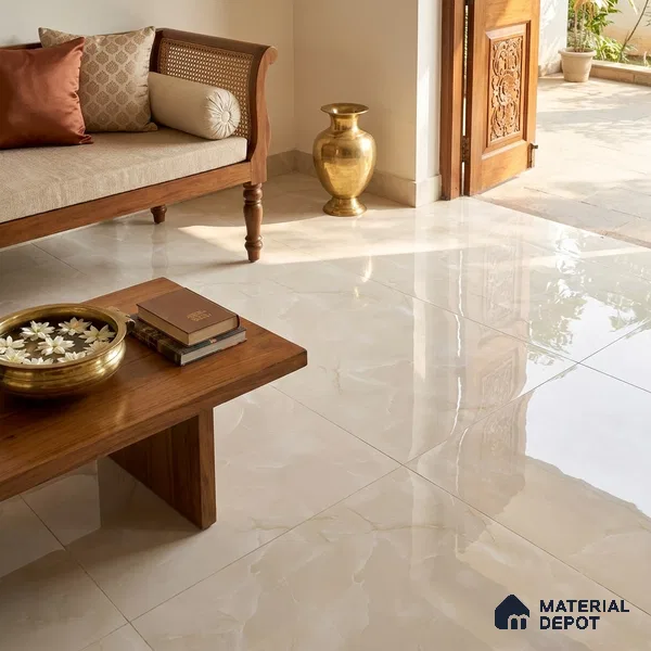 Endless Onyx Floor Tile TL 11539 6 ft x 4 ft Glossy Finish Vitrified Tile - 15 mm | Suitable For Living Room, Bedroom, Bathroom | Adhesive and Spacers Must be Used During Installation