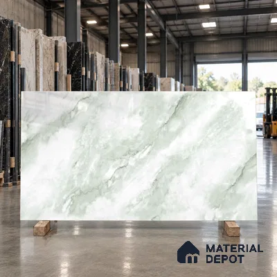 Endless Onyx Floor Tile TL 11540 Green 6 ft x 4 ft Glossy Finish Vitrified Tile - 15 mm | Suitable For Living Room, Bedroom, Bathroom | Adhesive and Spacers Must be Used During Installation