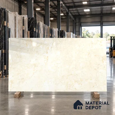 TL 11541 Toledo Crema Endless 6 ft x 4 ft Glossy Vitrified Tile - 15 mm | Adhesive and Spacers Must be Used During Installation
