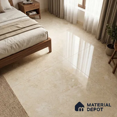 TL 11541 Toledo Crema Endless 6 ft x 4 ft Glossy Vitrified Tile - 15 mm | Adhesive and Spacers Must be Used During Installation