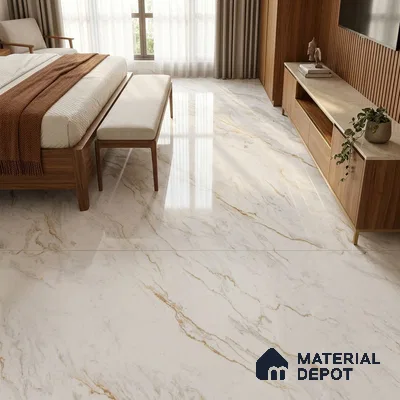 TL 11542 Verona Gold Endless 6 ft x 4 ft Glossy Vitrified Tile - 15 mm | Adhesive and Spacers Must be Used During Installation