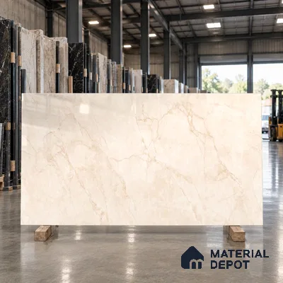 TL 11543 Vintage Crema Endless 6 ft x 4 ft Glossy Vitrified Tile - 15 mm | Adhesive and Spacers Must be Used During Installation