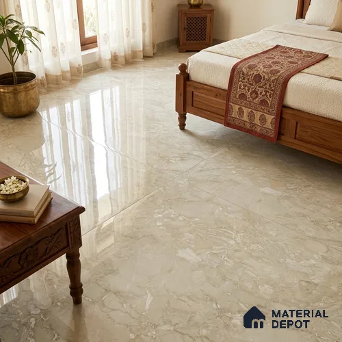TL 11544 Victoria Verde Endless 6 ft x 4 ft Glossy Vitrified Tile - 15 mm | Adhesive and Spacers Must be Used During Installation
