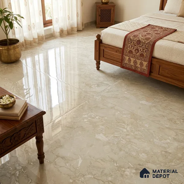 TL 11544 Victoria Verde Endless 6 ft x 4 ft Glossy Vitrified Tile - 15 mm | Adhesive and Spacers Must be Used During Installation