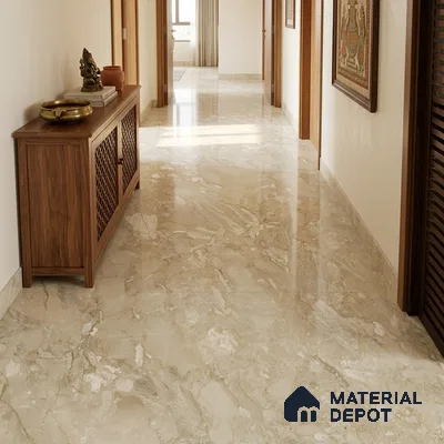 TL 11544 Victoria Verde Endless 6 ft x 4 ft Glossy Vitrified Tile - 15 mm | Adhesive and Spacers Must be Used During Installation