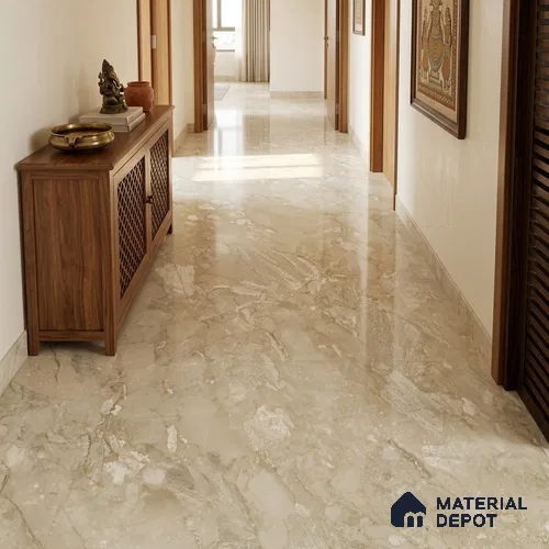 TL 11544 Victoria Verde Endless 6 ft x 4 ft Glossy Vitrified Tile - 15 mm | Adhesive and Spacers Must be Used During Installation