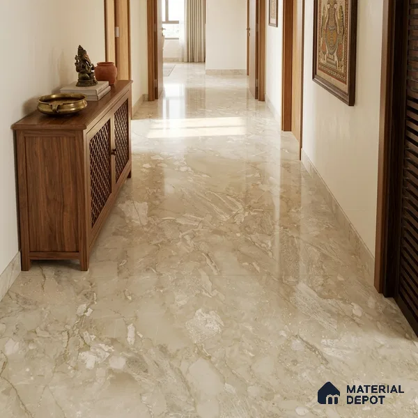TL 11544 Victoria Verde Endless 6 ft x 4 ft Glossy Vitrified Tile - 15 mm | Adhesive and Spacers Must be Used During Installation