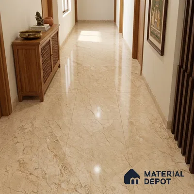 TL 11545 Denever Beige Endless 6 ft x 4 ft Glossy Vitrified Tile - 15 mm | Adhesive and Spacers Must be Used During Installation