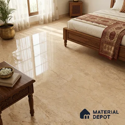 TL 11545 Denever Beige Endless 6 ft x 4 ft Glossy Vitrified Tile - 15 mm | Adhesive and Spacers Must be Used During Installation