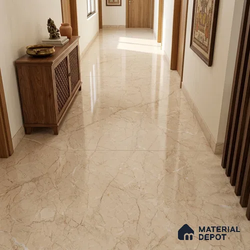 TL 11546 Montana Dune Endless 6 ft x 4 ft Glossy Vitrified Tile - 15 mm | Adhesive and Spacers Must be Used During Installation