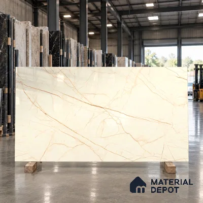 TL 11548 Oregon Crema Endless 6 ft x 4 ft Glossy Vitrified Tile - 15 mm | Adhesive and Spacers Must be Used During Installation