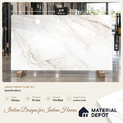 TL 11567 Endless Michel Angelo 6 ft x 4 ft Glossy Vitrified Tile - 10 mm | Adhesive and Spacers Must be Used During Installation