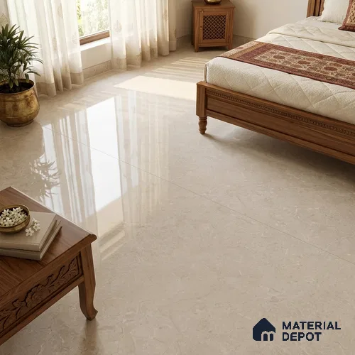 TL 11568 Perlato Royal 6 ft x 4 ft Glossy Vitrified Tile - 10 mm | Adhesive and Spacers Must be Used During Installation